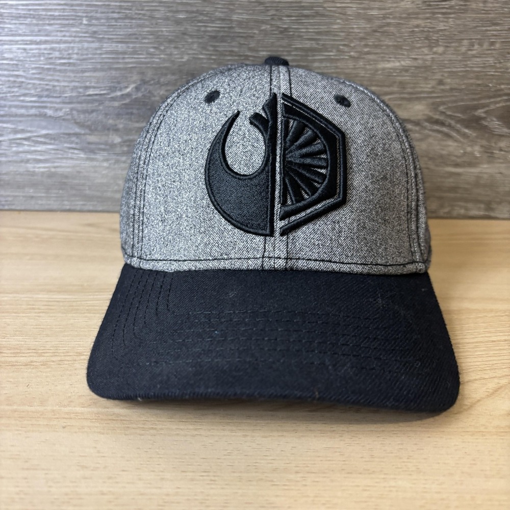 Star Wars Hat Cap Fitted Mens One Size Gray Black Rebel First Order Embroidered
